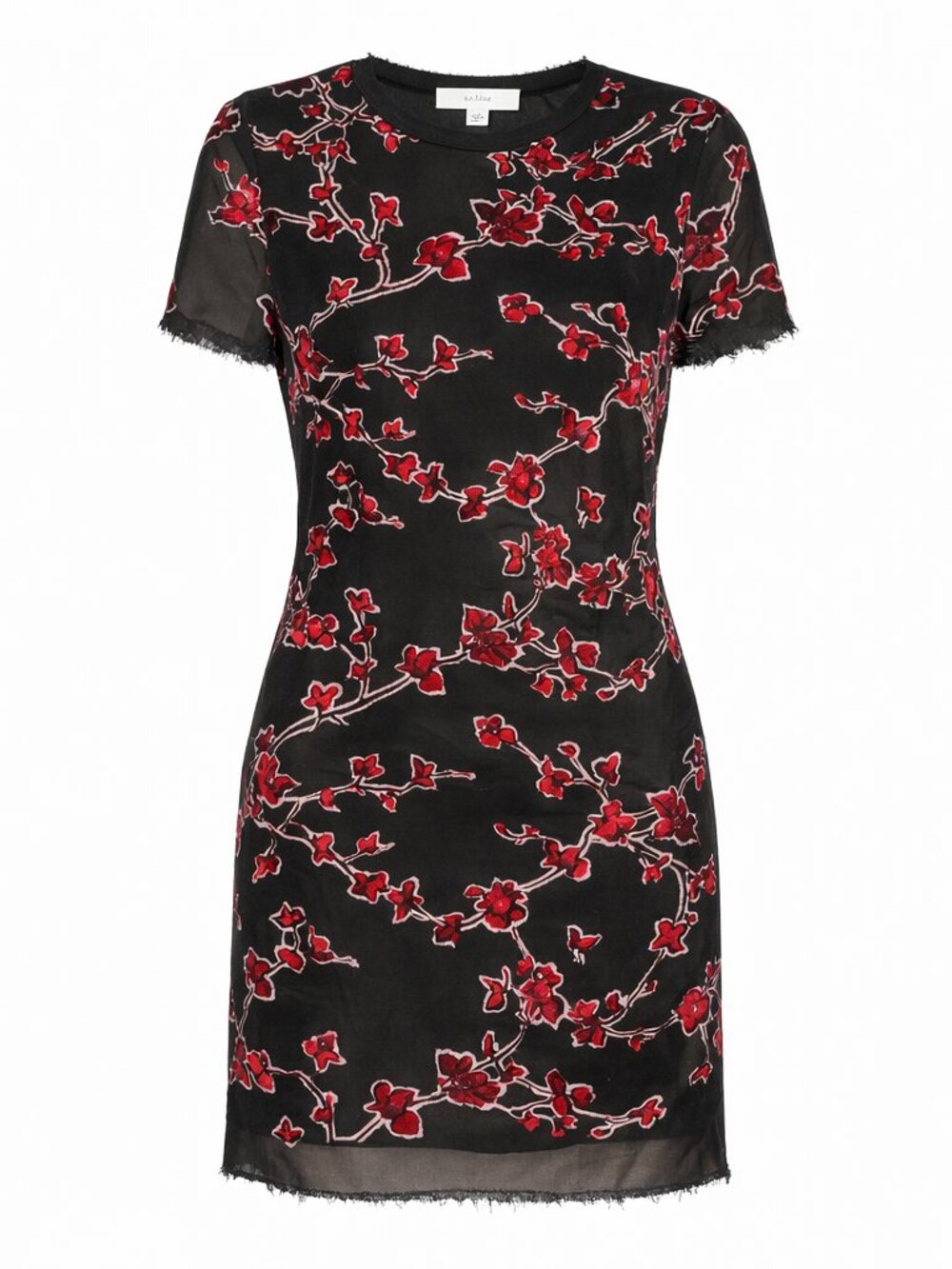 Superfoxx Sheer Black Red Floral Burnout Velvet Mini Dress XS Gothic‎ Romance